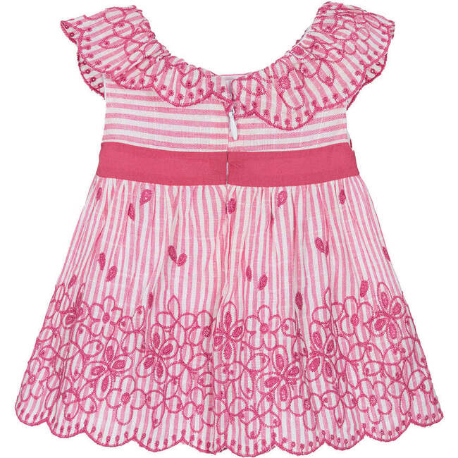 Tulip Rose Embroidered Dress, Pink - Dresses - 5