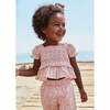 Blush Honeycomb Ruffle Blouse, Pink - Blouses - 2