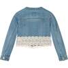 Denim Embroidered Jacket, Blue - Jackets - 3