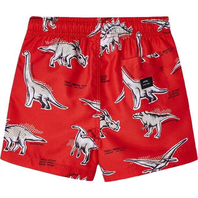 Dino Graphic Swim Trunks, Red - Swim Trunks - 4