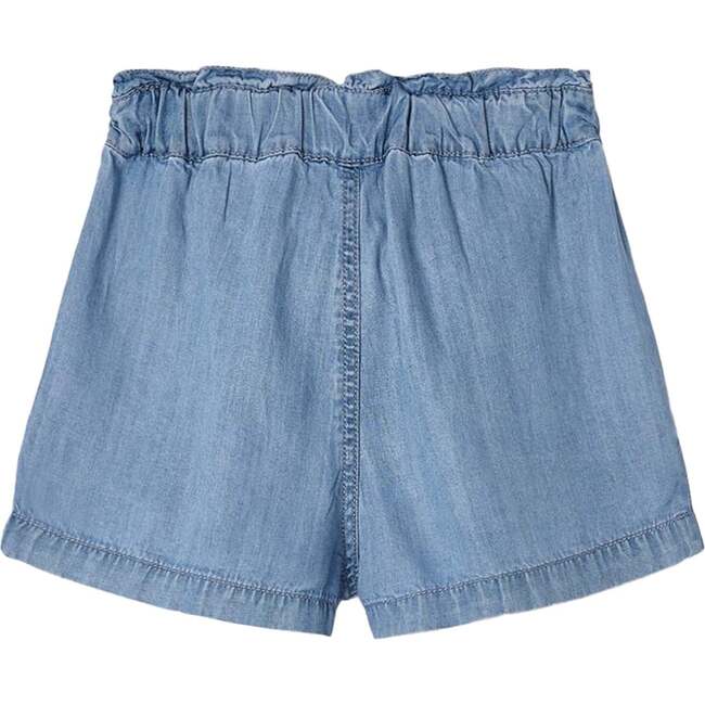 Denim Bow Shorts, Blue - Shorts - 3