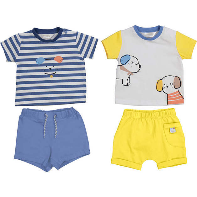 4pc Puppy Graphic Dual Outfit, Blue