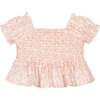 Blush Honeycomb Ruffle Blouse, Pink - Blouses - 3