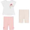 3pc Floral Ruffle Outfit, White - Mixed Apparel Set - 1 - thumbnail