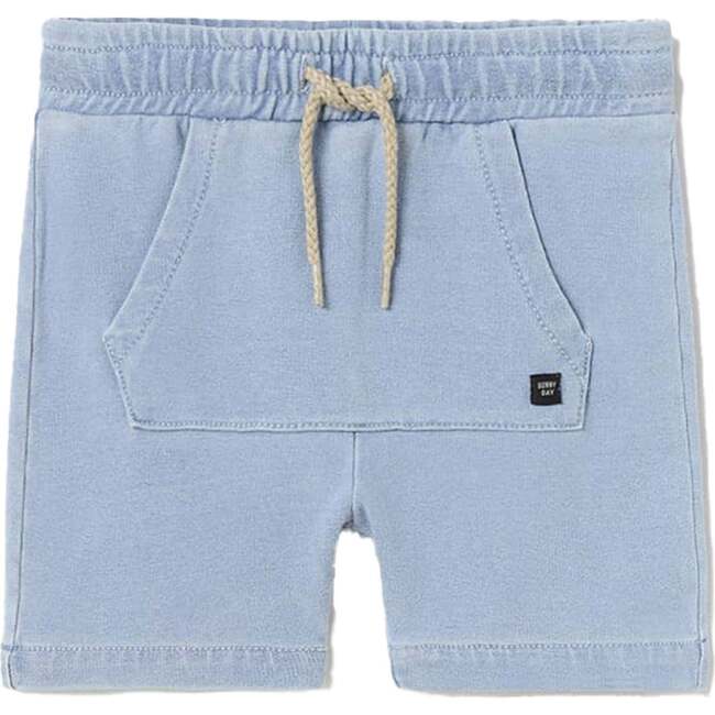 Soft Denim Pouch Shorts, Light Blue
