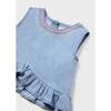 Soft Denim Ruffle Outfit, Blue - Mixed Apparel Set - 2