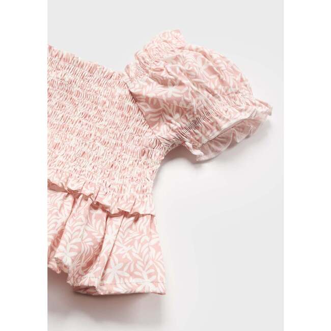 Blush Honeycomb Ruffle Blouse, Pink - Blouses - 4