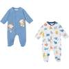 2pc Puppy Graphic Pyjama Set, Blue - Pajamas - 1 - thumbnail