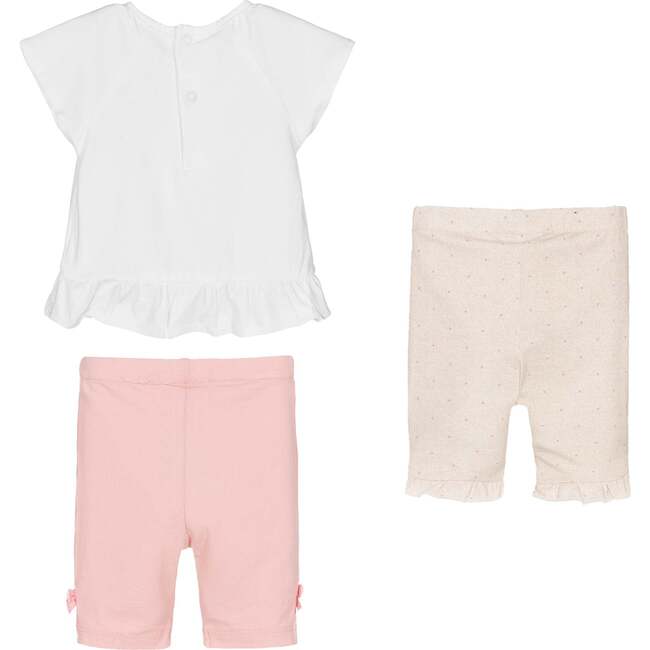 3pc Floral Ruffle Outfit, White - Mixed Apparel Set - 2