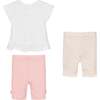 3pc Floral Ruffle Outfit, White - Mixed Apparel Set - 2