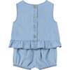 Soft Denim Ruffle Outfit, Blue - Mixed Apparel Set - 4