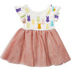 Easter Bunny Girl Tulle Twirl Dress, Cream - Dresses - 1 - thumbnail