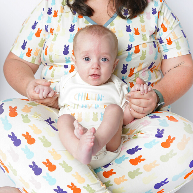 Easter Bunny Cotton Short Sleeve Baby Onesie, Cream - Onesies - 2