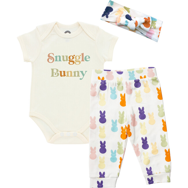 Snuggle Bunny Easter Cotton Onesie Gift Set, Multicolors