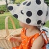 Sun Bonnet, Black Polka Dots on White - Hats - 3