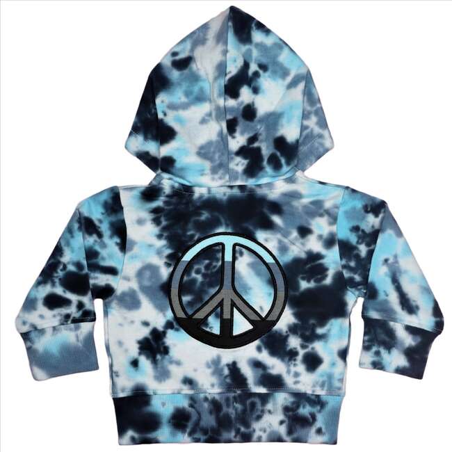 Peace Zip Hoodie, Blue - Sweatshirts - 1