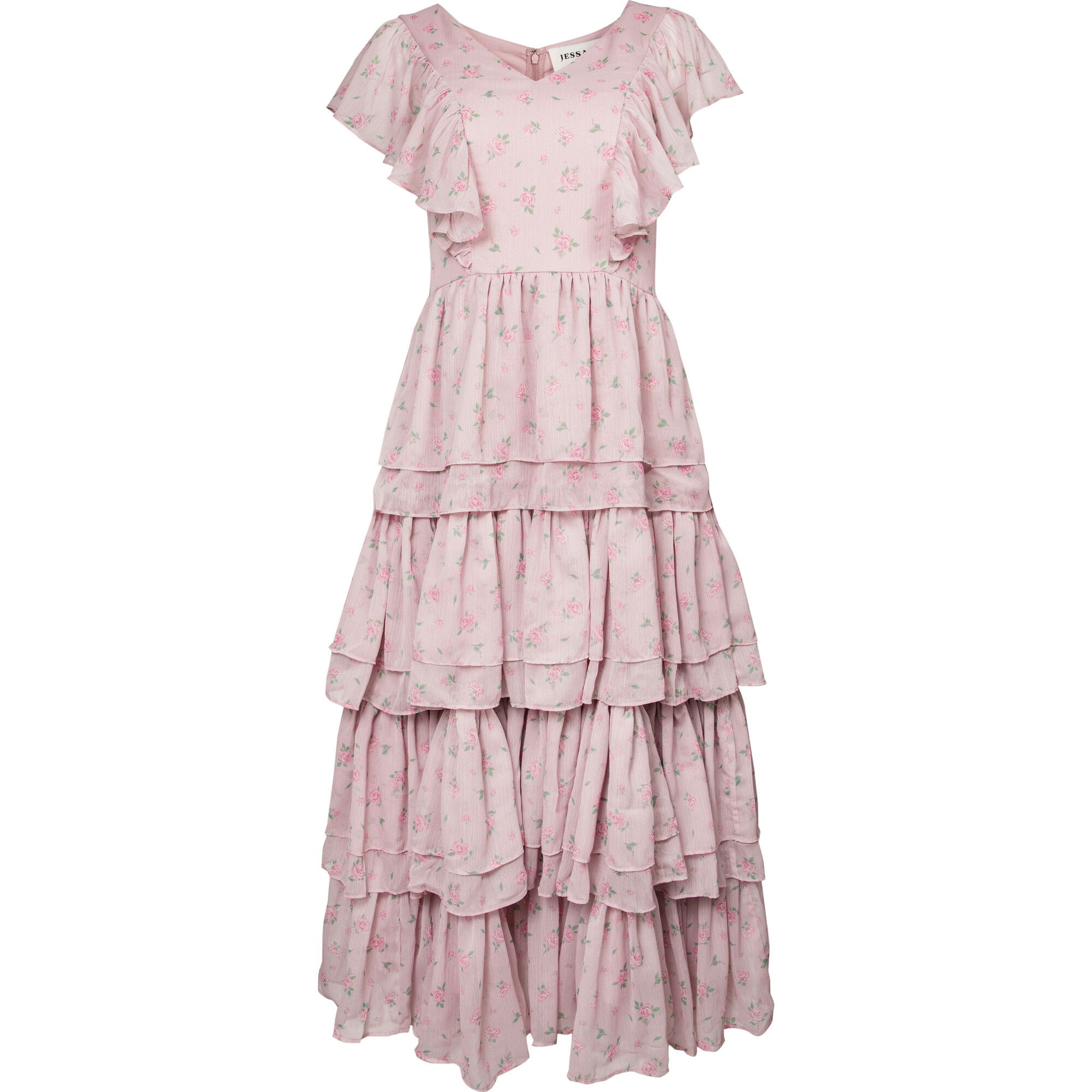 Women's Emmylou V-Neck Flutter Sleeve Dress, Pink - Dresses - 1