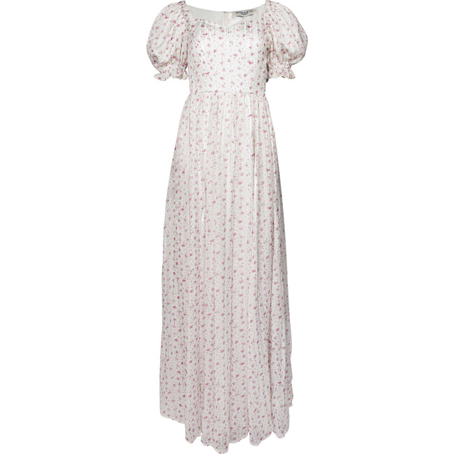 Women's Chantilly Maxi Dress With Silver Accent, White - Dresses - 1