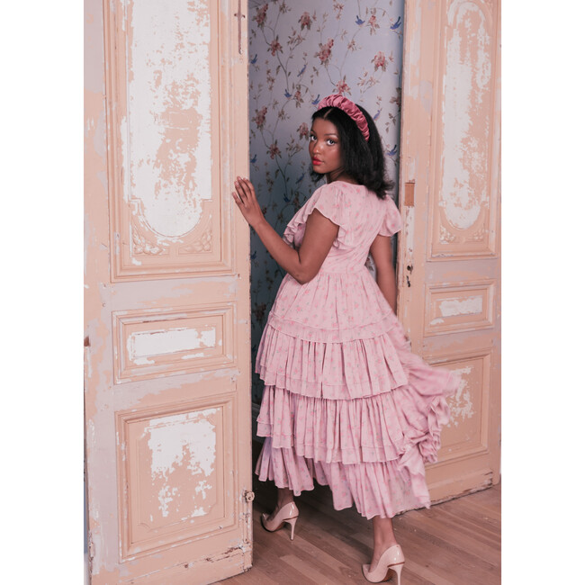 Women's Emmylou V-Neck Flutter Sleeve Dress, Pink - Dresses - 2