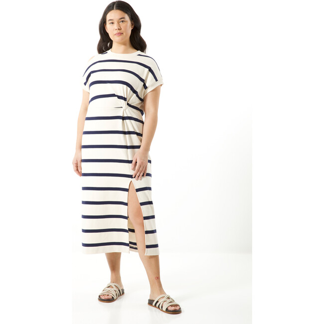 Women's Charlie Dress, Cream/Maritime Blue - Dresses - 2