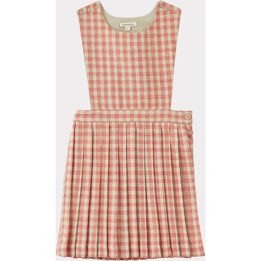 Kids Jupiter Dress, Pink Check - Caramel Dresses | Maisonette