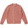 Kids Orixa Ribbed Crew Neck Cardigan, Pink - Cardigans - 1 - thumbnail