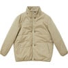 Kids Pear Puffa Jacket, Stone - Coats - 1 - thumbnail