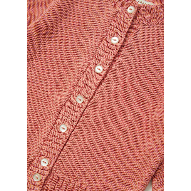Kids Orixa Ribbed Crew Neck Cardigan, Pink - Cardigans - 2