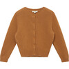 Kids Rosa Crew Neck Button Front Cardigan, Toffee - Cardigans - 1 - thumbnail