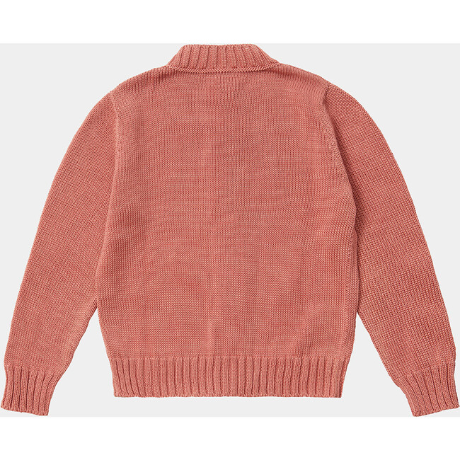 Kids Orixa Ribbed Crew Neck Cardigan, Pink - Cardigans - 3