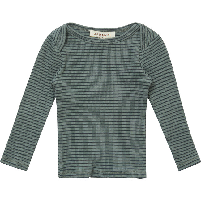Baby Kishon Top, Spruce And Navy Stripe