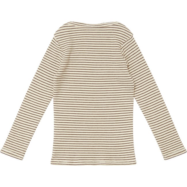 Baby Kishon Top, Cream And Chocolate Stripe - T-Shirts - 2