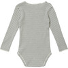 Baby Hanau Romper, Pebble And Navy Stripe - Onesies - 2