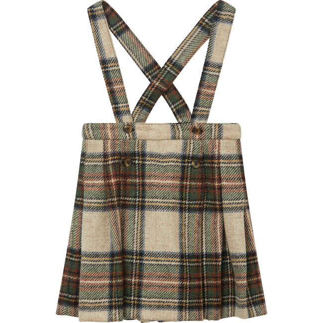 Kids Hedera Skirt, Gold Check - Skirts - 1