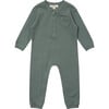 Baby Toadfish Romper, Spruce And Navy Stripe - Onesies - 1 - thumbnail