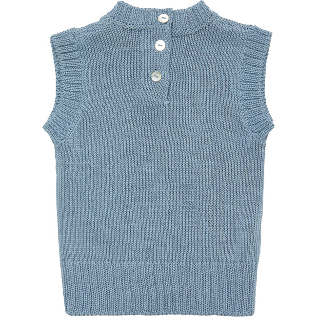 Kids Typha Vest, Duck Egg Blue - Sweaters - 3