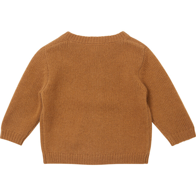 Baby Rosa Crew Neck Button Front Cardigan, Toffee - Cardigans - 2