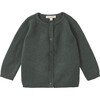 Baby Rosa Crew Neck Button Front Cardigan, Pine - Cardigans - 1 - thumbnail