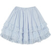 Kids Briza Party Skirt With 3-Tiers Double Edged Ruffles, Powder Blue - Skirts - 1 - thumbnail