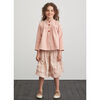 Kids Briza Party Skirt With 3-Tiers Double Edged Ruffles, Pale Pink - Skirts - 2 - thumbnail