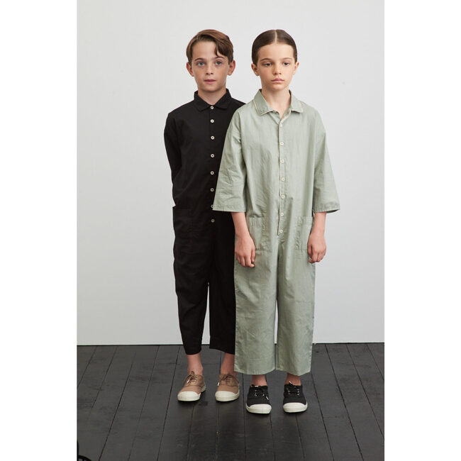 Kids Cosmos Boiler Suit, Sage Poplin - Overalls - 2