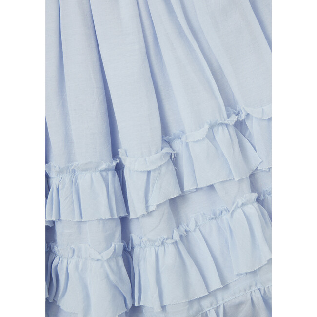 Kids Briza Party Skirt With 3-Tiers Double Edged Ruffles, Powder Blue - Skirts - 2