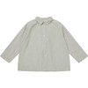 Kids Aloe Long Sleeve Shirt With Gathered Collar, Cream And Black Check - Shirts - 1 - thumbnail