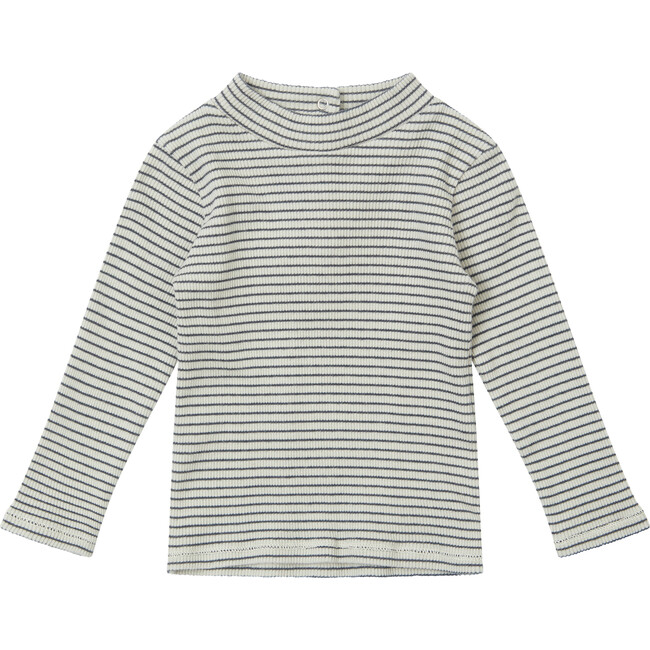 Baby Forgo Top, Pebble And Navy Stripe