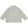 Kids Aloe Long Sleeve Shirt With Gathered Collar, Cream And Black Check - Shirts - 2