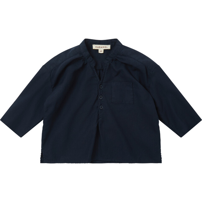 Baby Adonis Shirt With Button Placket, Dark Navy