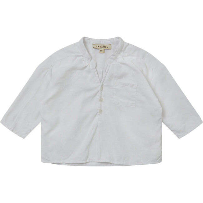 Baby Adonis Shirt With Button Placket, White