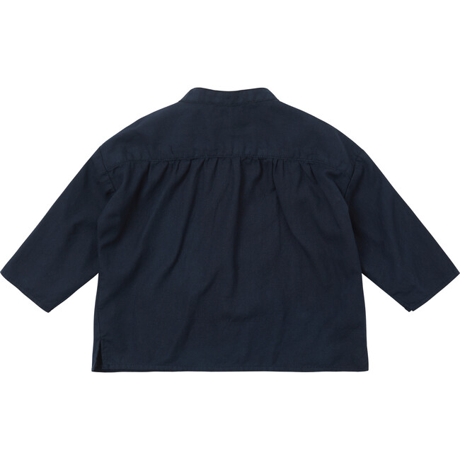 Baby Adonis Shirt With Button Placket, Dark Navy - Shirts - 2