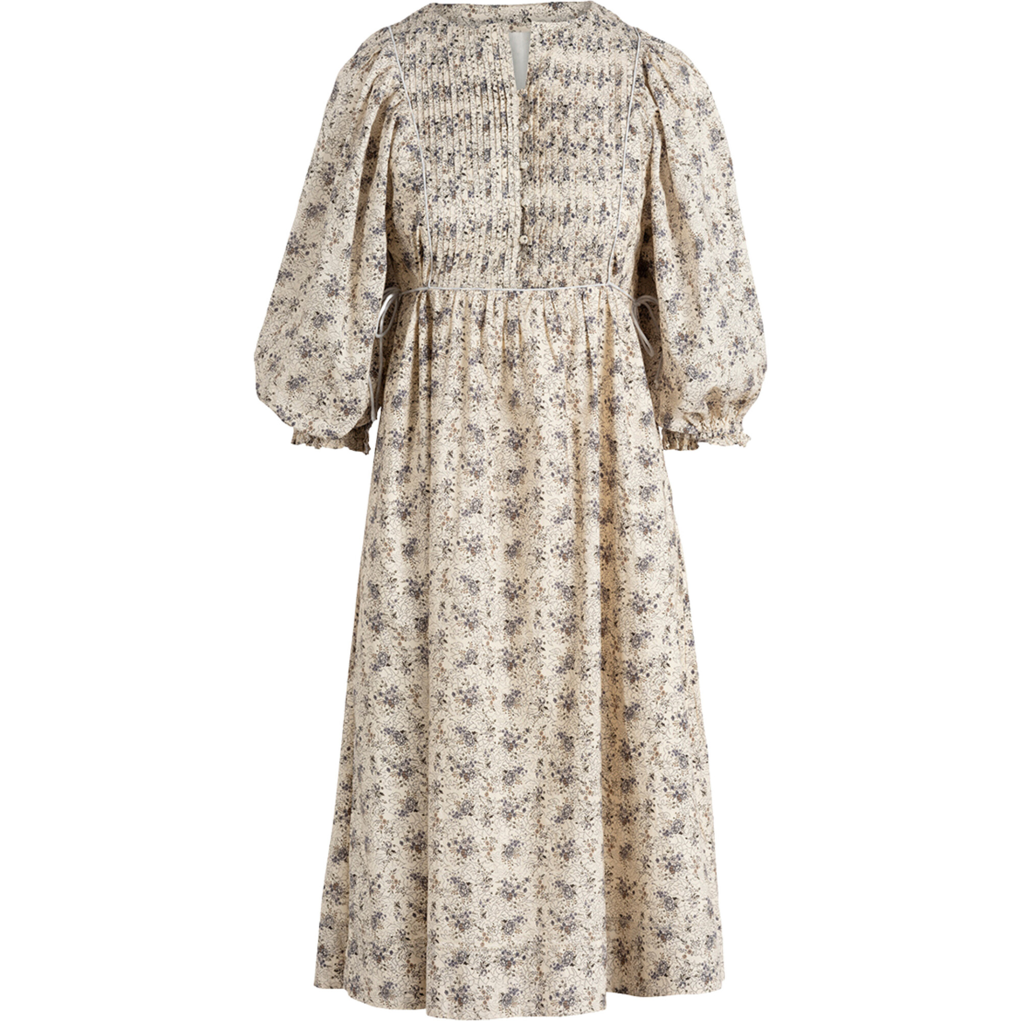 Women's Mallie Billow Sleeve Dress, Slate Floral - Dresses - 1