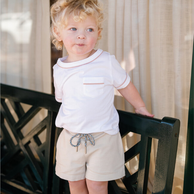 Jimmy Short With Contrast Piping, Stone - Shorts - 2